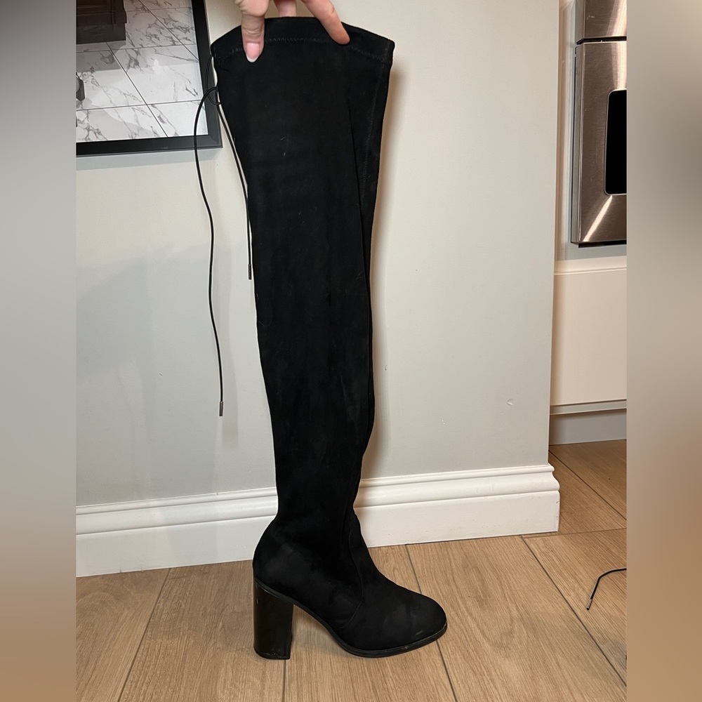 Forever 21 Over The Knee Tie Black Boots Women’s Size 8